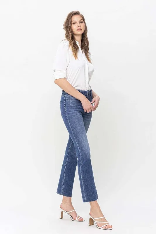 Madeline High Rise Straight Jean With Raw Hem