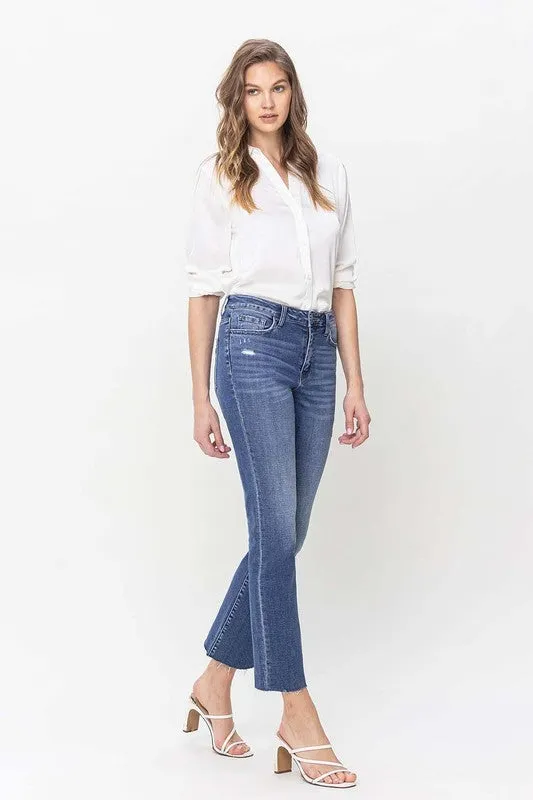 Madeline High Rise Straight Jean With Raw Hem