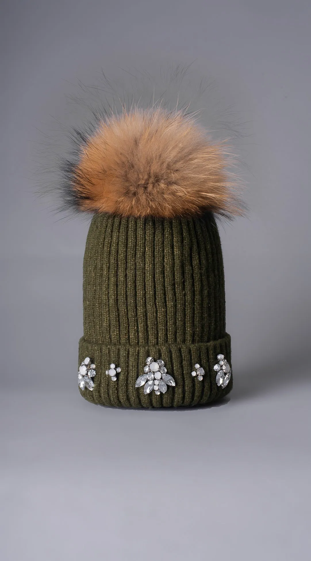 Madison Pom Pom Hat - Khaki