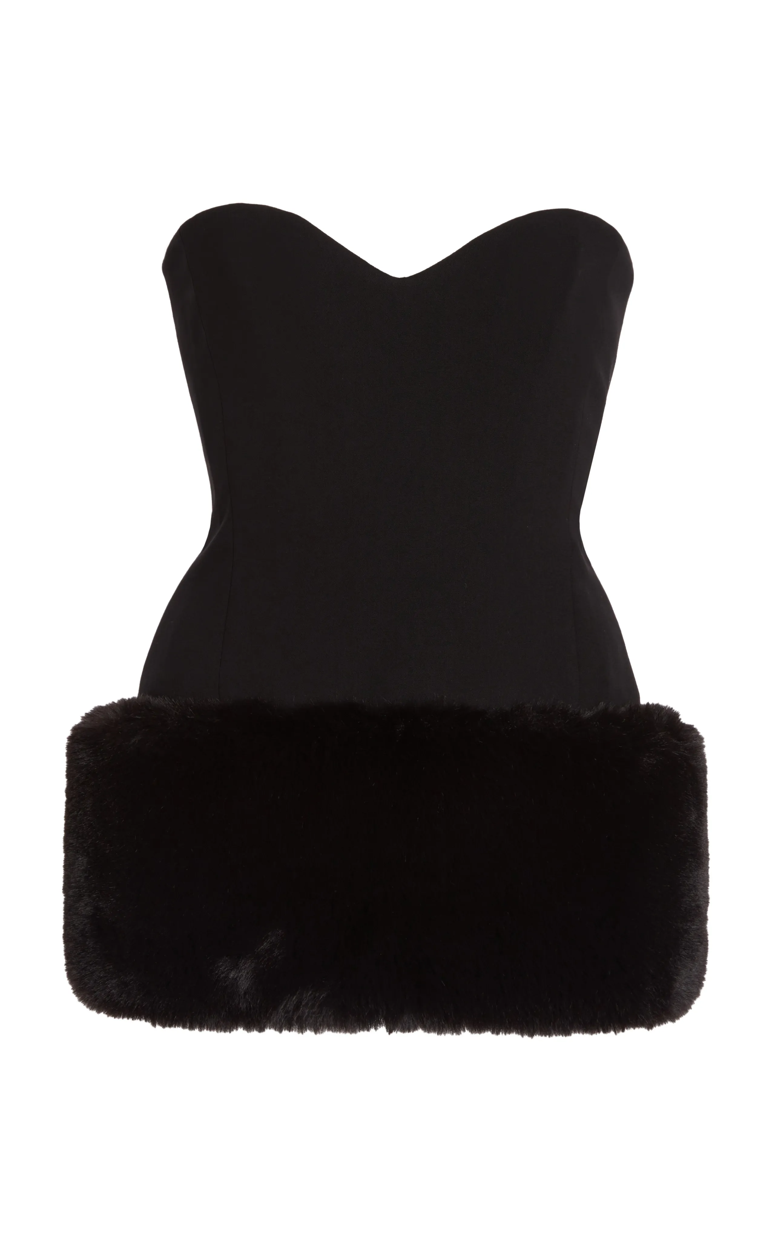 Magda Butrym Faux Fur-Trimmed Wool Corset