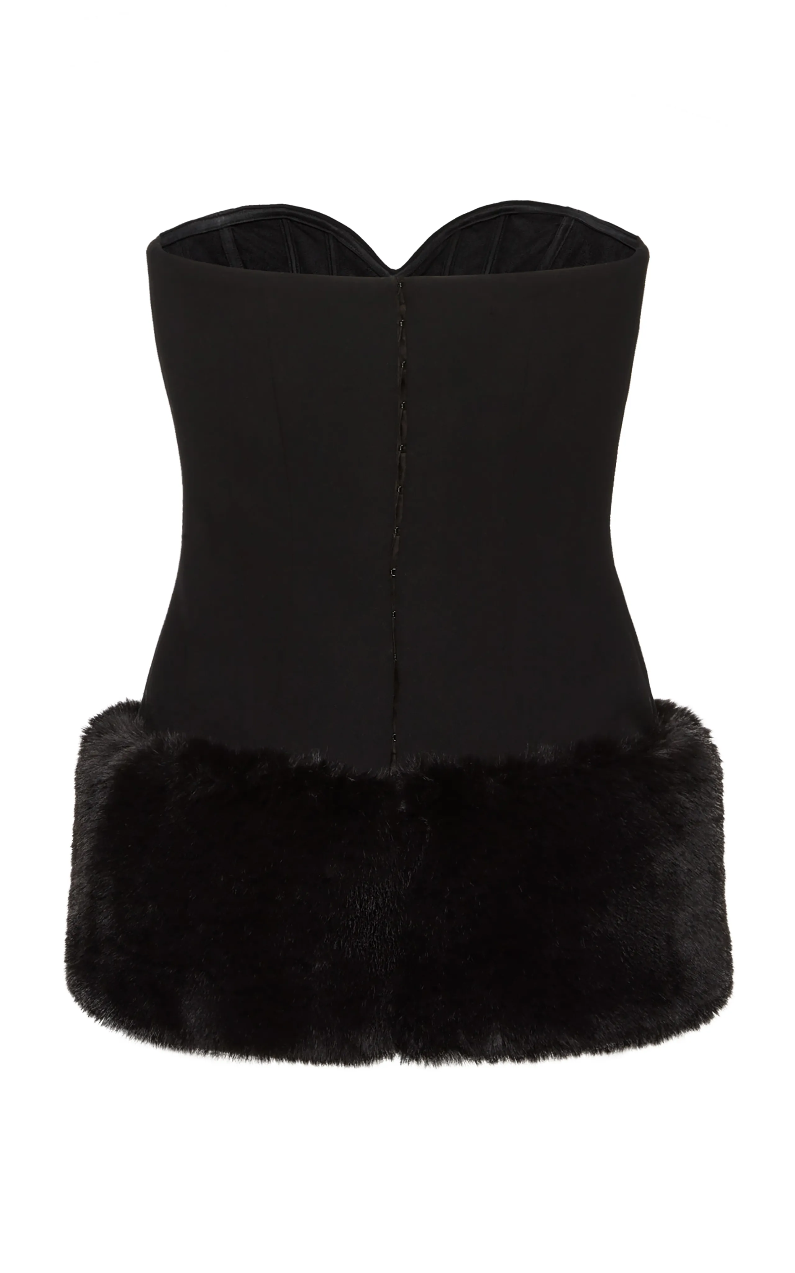 Magda Butrym Faux Fur-Trimmed Wool Corset