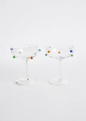 Maison Balzac -  Two Pomponette Coupes Glasses - Glassware