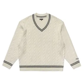 Malbon Ivy Cable Knit Golf Sweater Natural - FW22