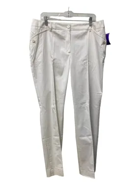 Marina Rinaldi Size XL White Cotton Blend Side Pockets zip fly Seam Detail Pants