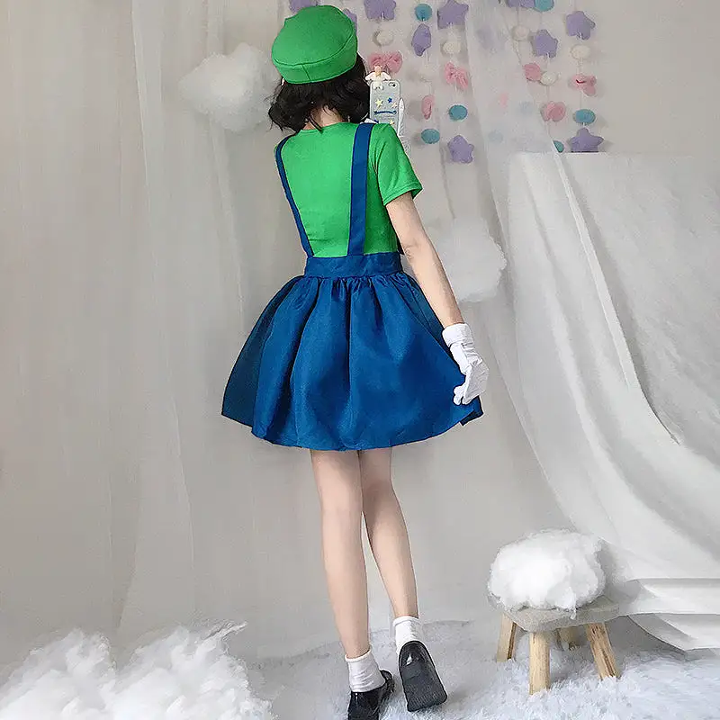 Mario cosplay dress costume green/red