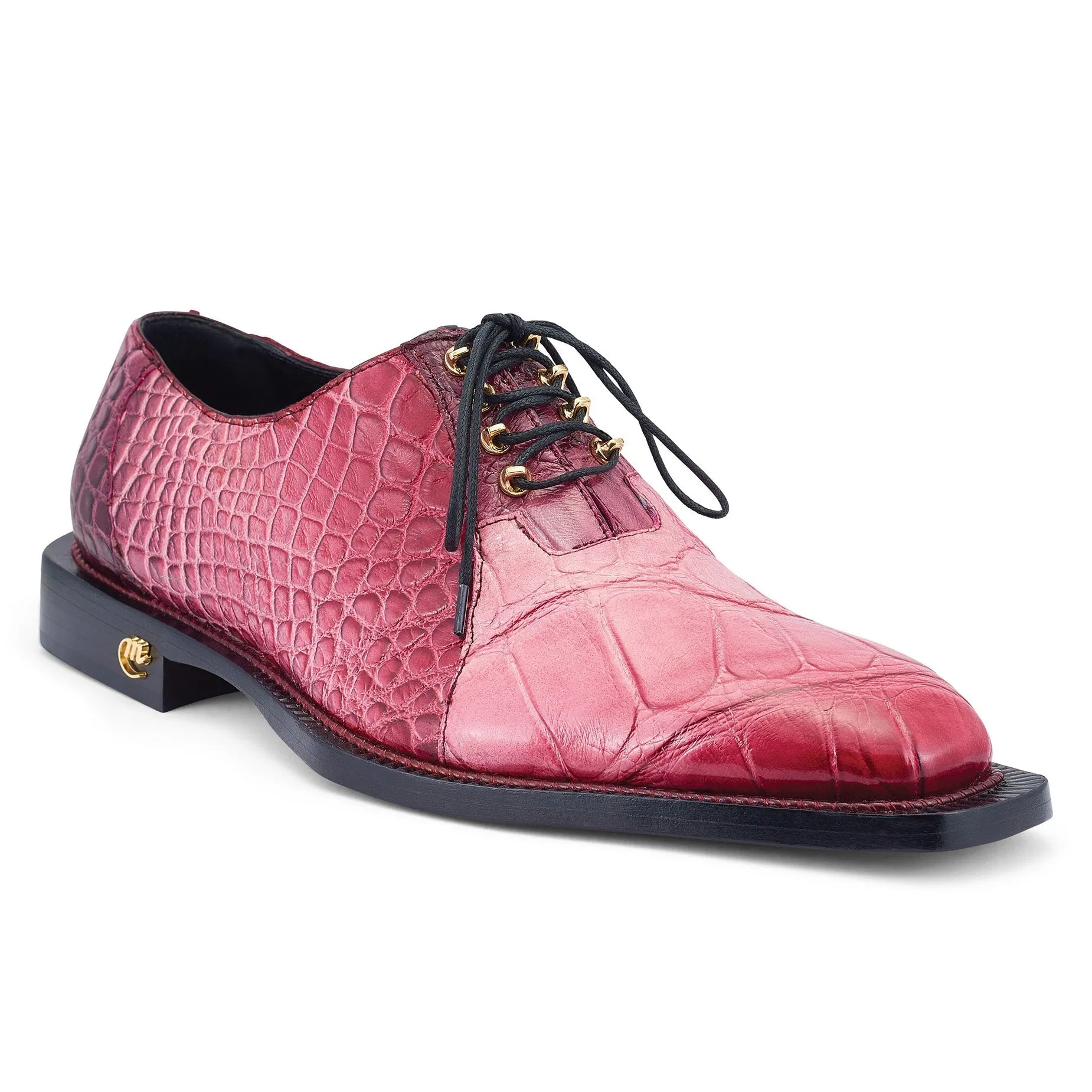 Mauri Candyman 4948/2 Men's Shoes Ruby Red Combo Exotic Alligator Oxfords (MA5468)