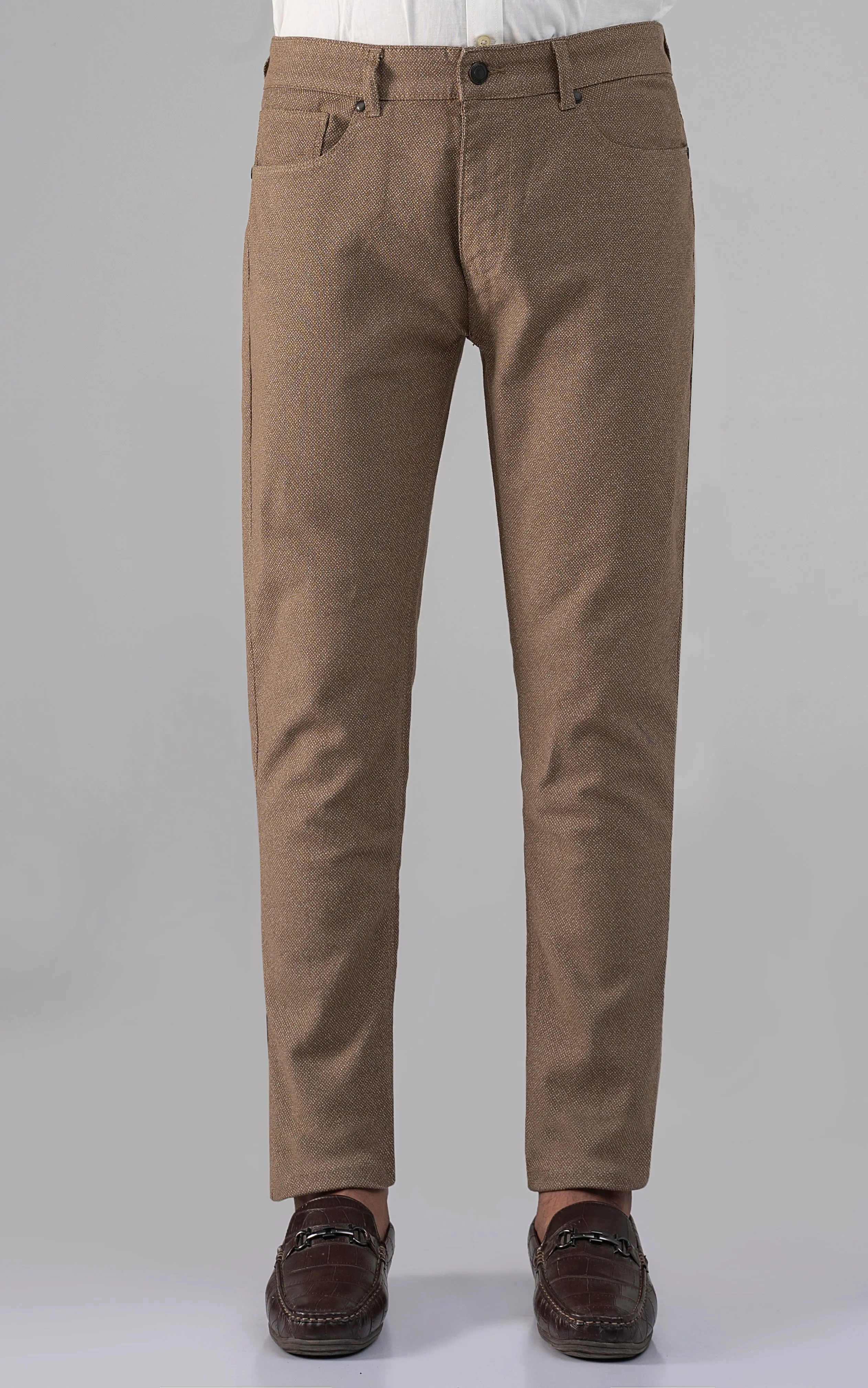 MELANGE 5-POCKET PANT LIGHT BROWN