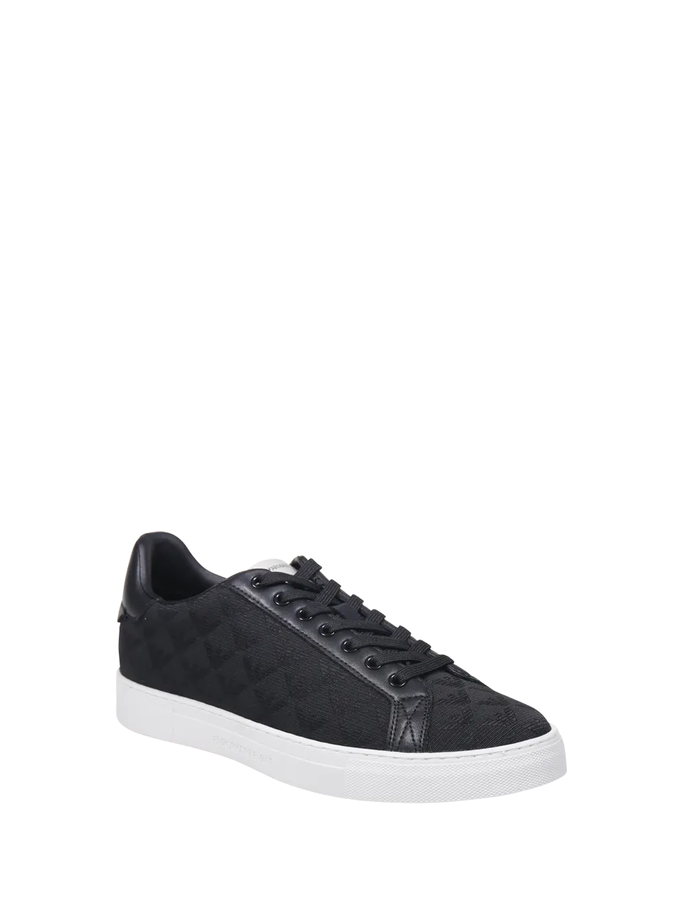 MEN EMPORIO ARMANI BLACK LEATHER SNEAKER