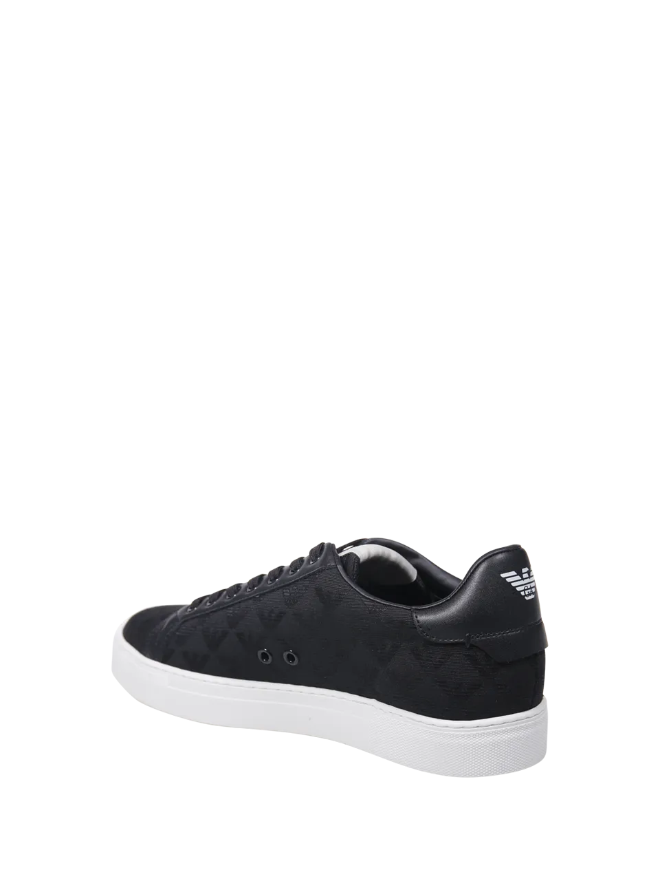 MEN EMPORIO ARMANI BLACK LEATHER SNEAKER