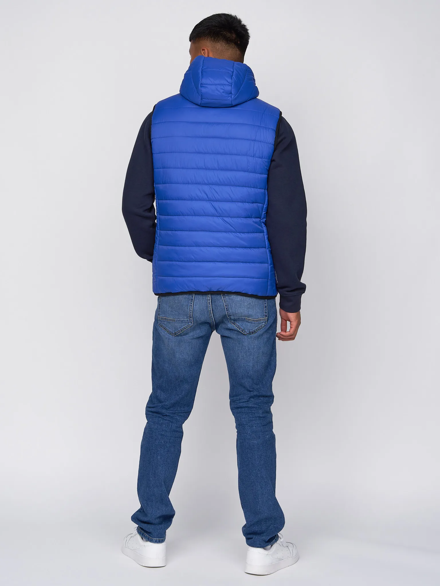 Mens Hooded Gilet Sleeveless Jacket Quilted Bodywarmer