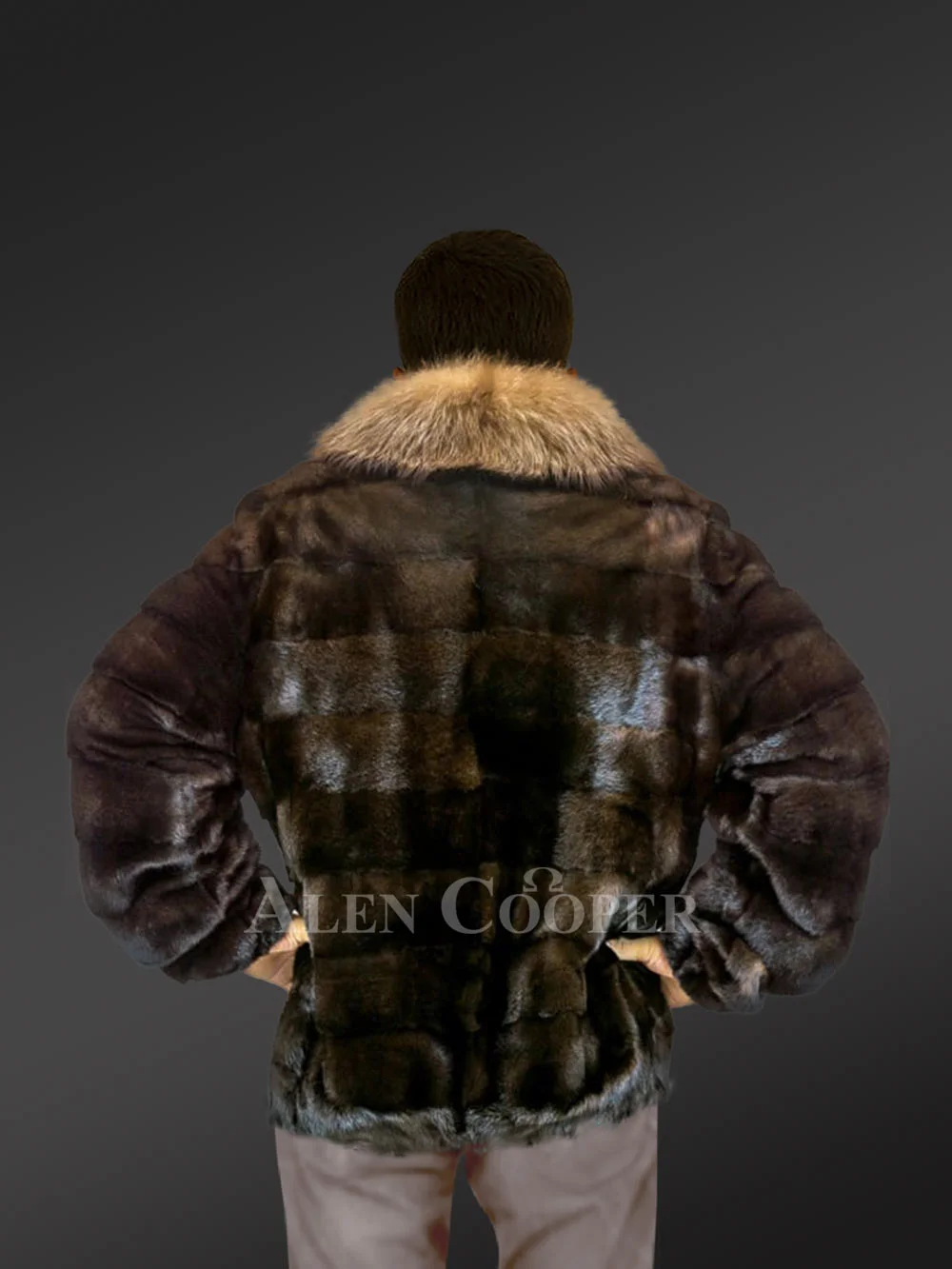 Men’s Mink Fur Jacket With Detachable Hood