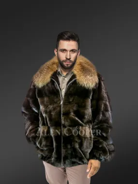 Men’s Mink Fur Jacket With Detachable Hood