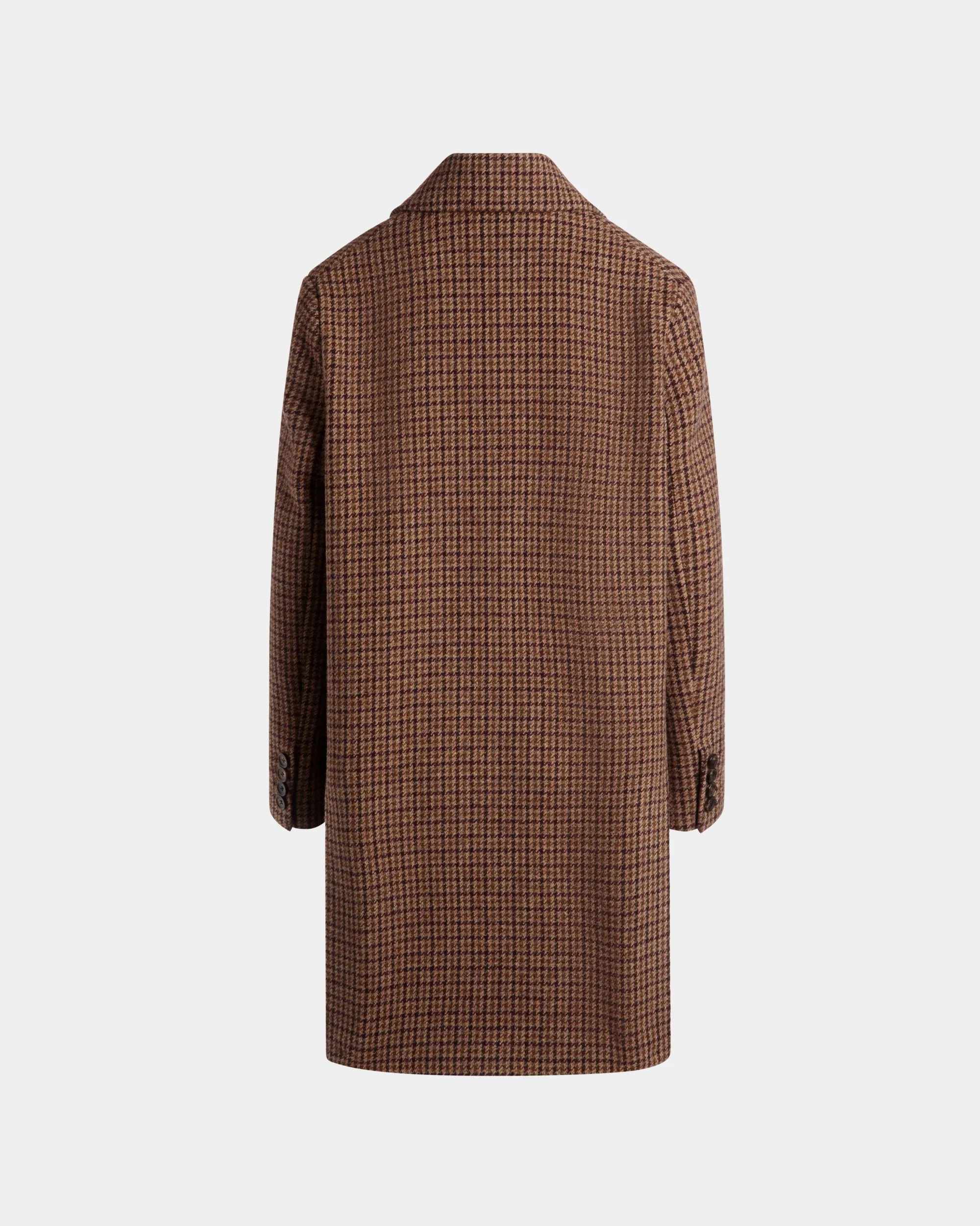 Midi Coat In Multibrown Check Wool 