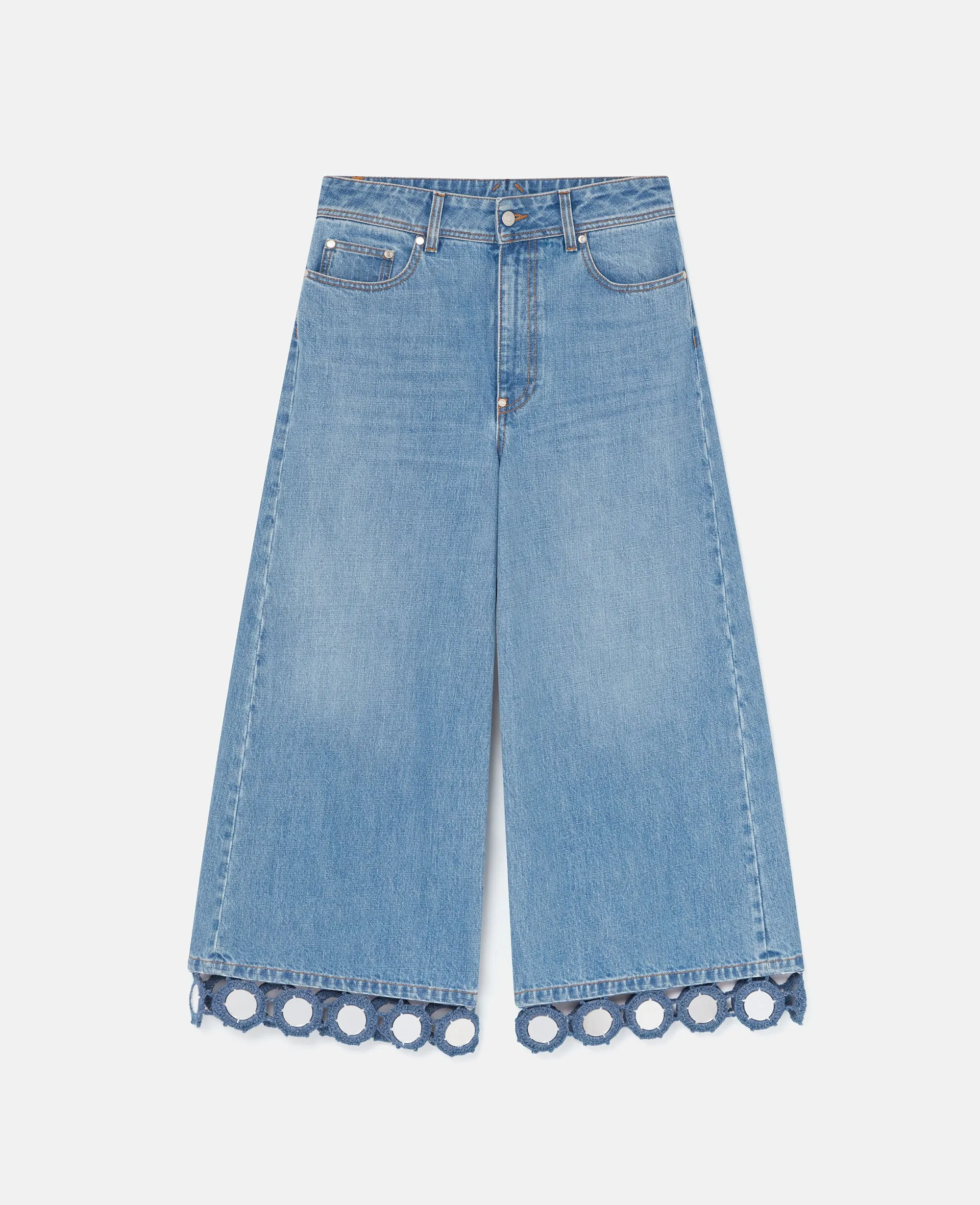 Mirror Crochet Wide-Leg Jeans