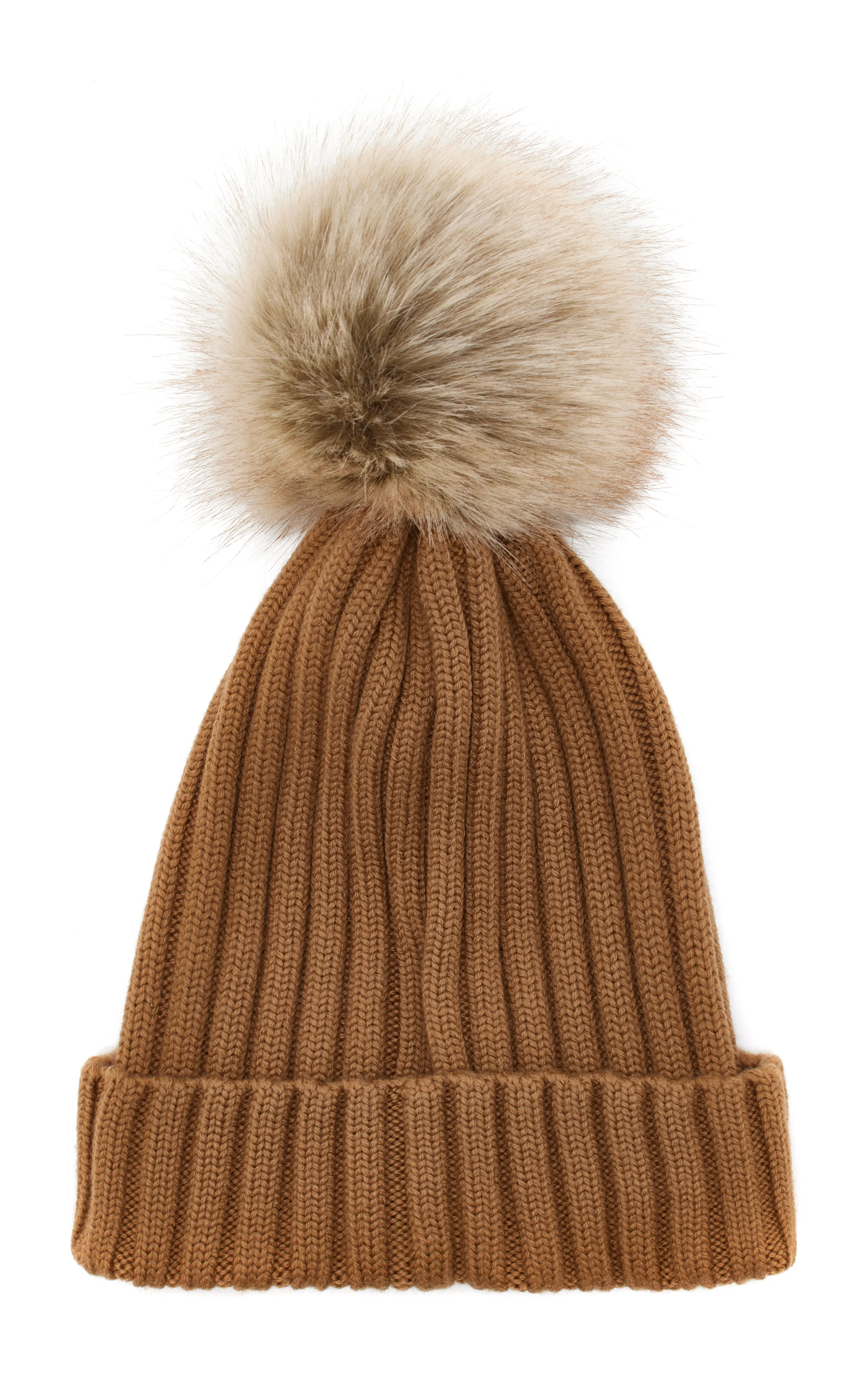 Moncler Fur-Trimmed Ribbed-Knit Wool Beanie