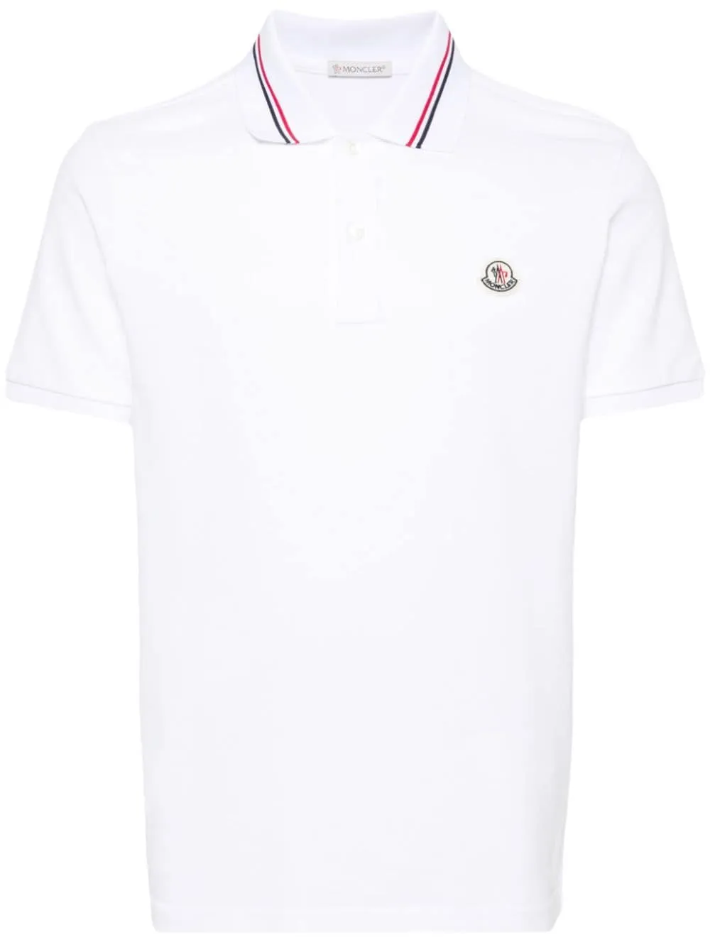 Moncler - Polo white à empiècement logo