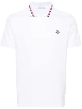 Moncler - Polo white à empiècement logo