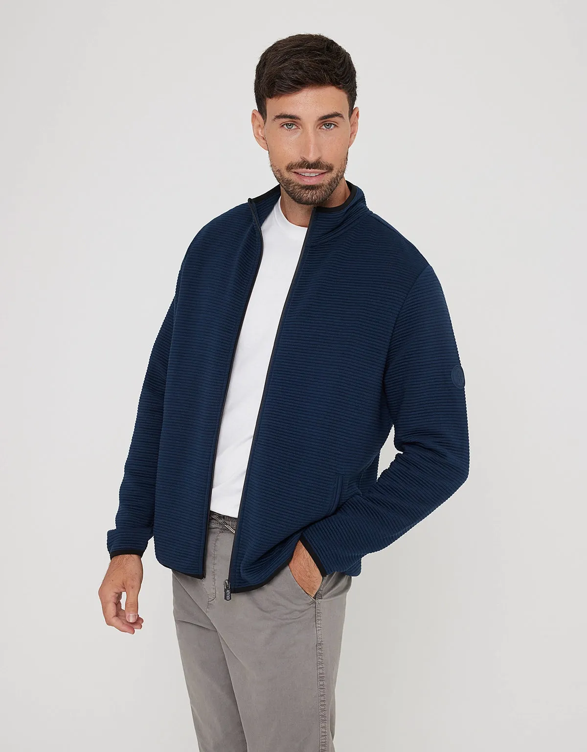 Navy Blue Zip Jacket - Tigio