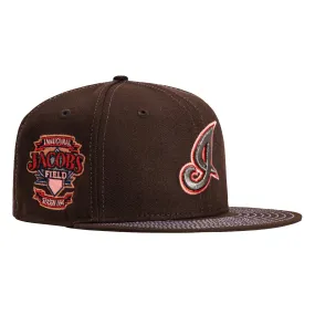 New Era 59Fifty Pink Contrast Stitch Cleveland Guardians Jacobs Field Patch I Hat - Brown