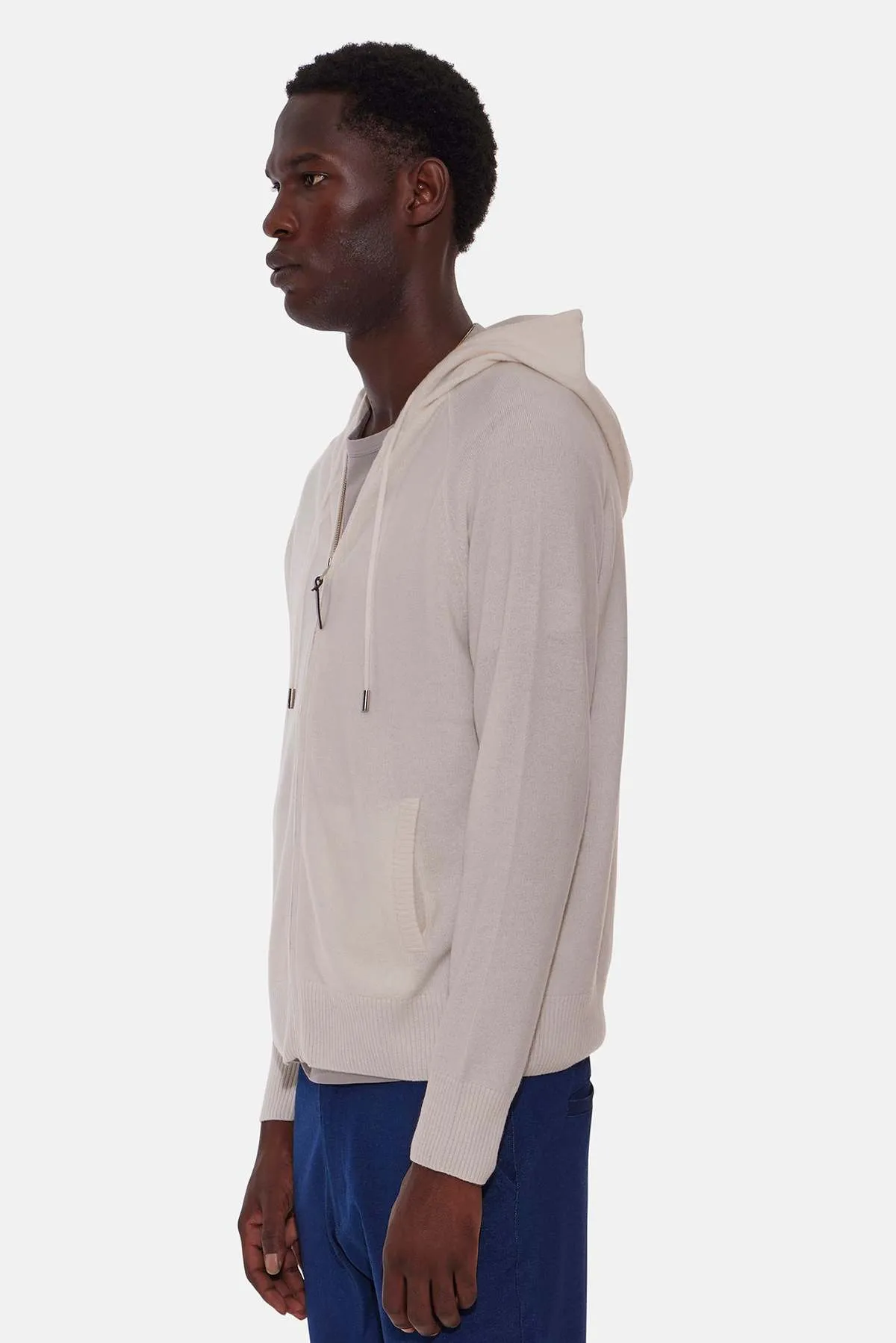 New Leo Zip Hoodie With Pockets - Eggshell