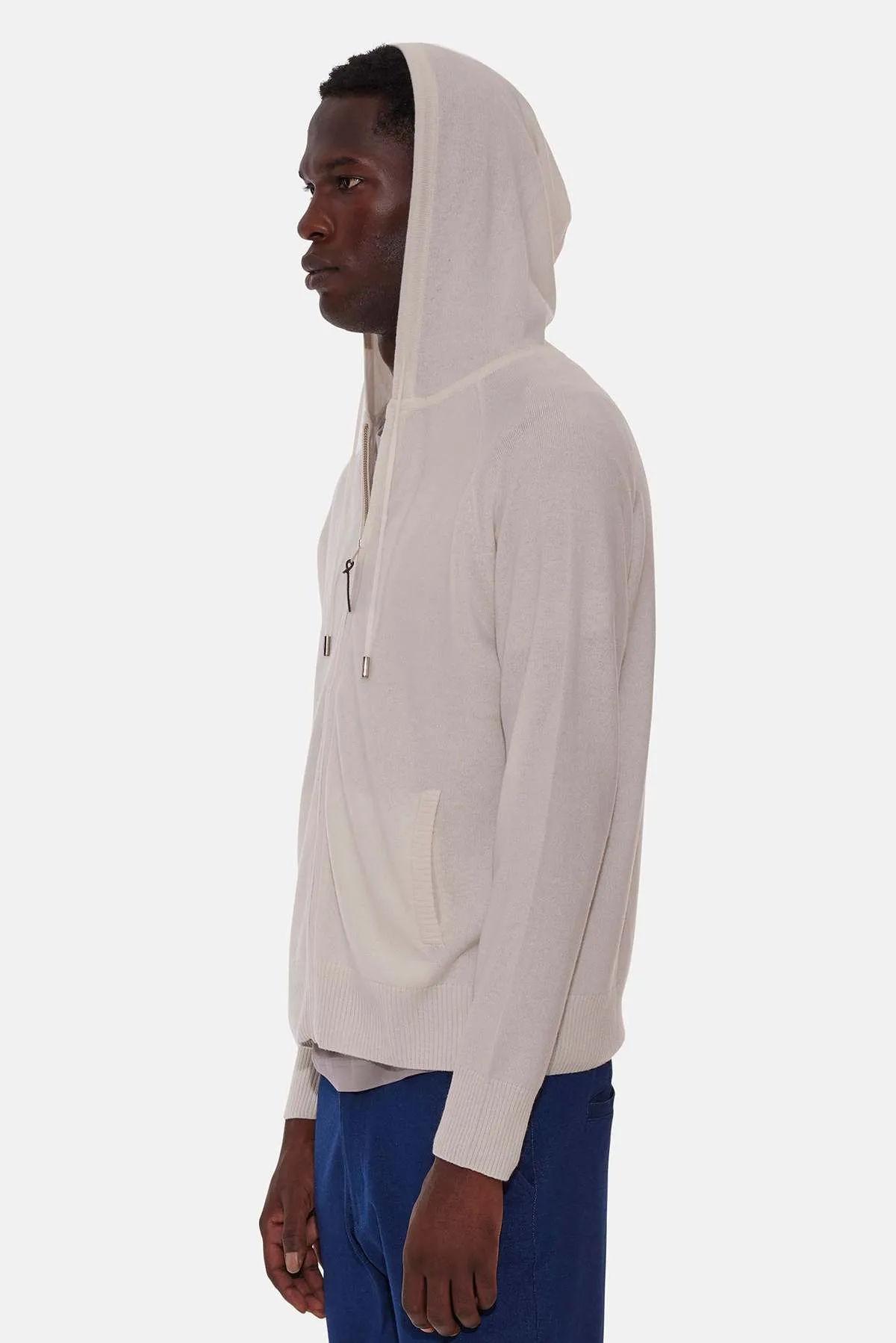 New Leo Zip Hoodie With Pockets - Eggshell