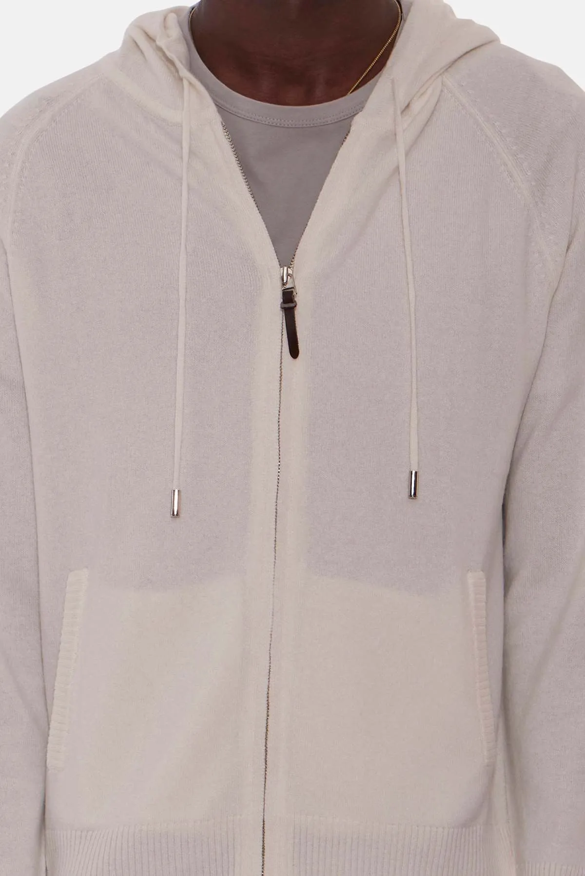 New Leo Zip Hoodie With Pockets - Eggshell