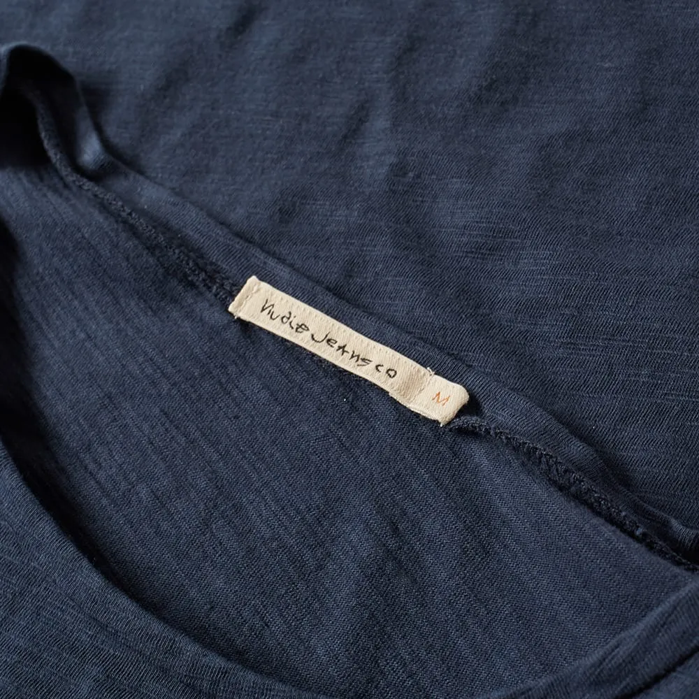 Nudie Raw Hem TeeMid Blue