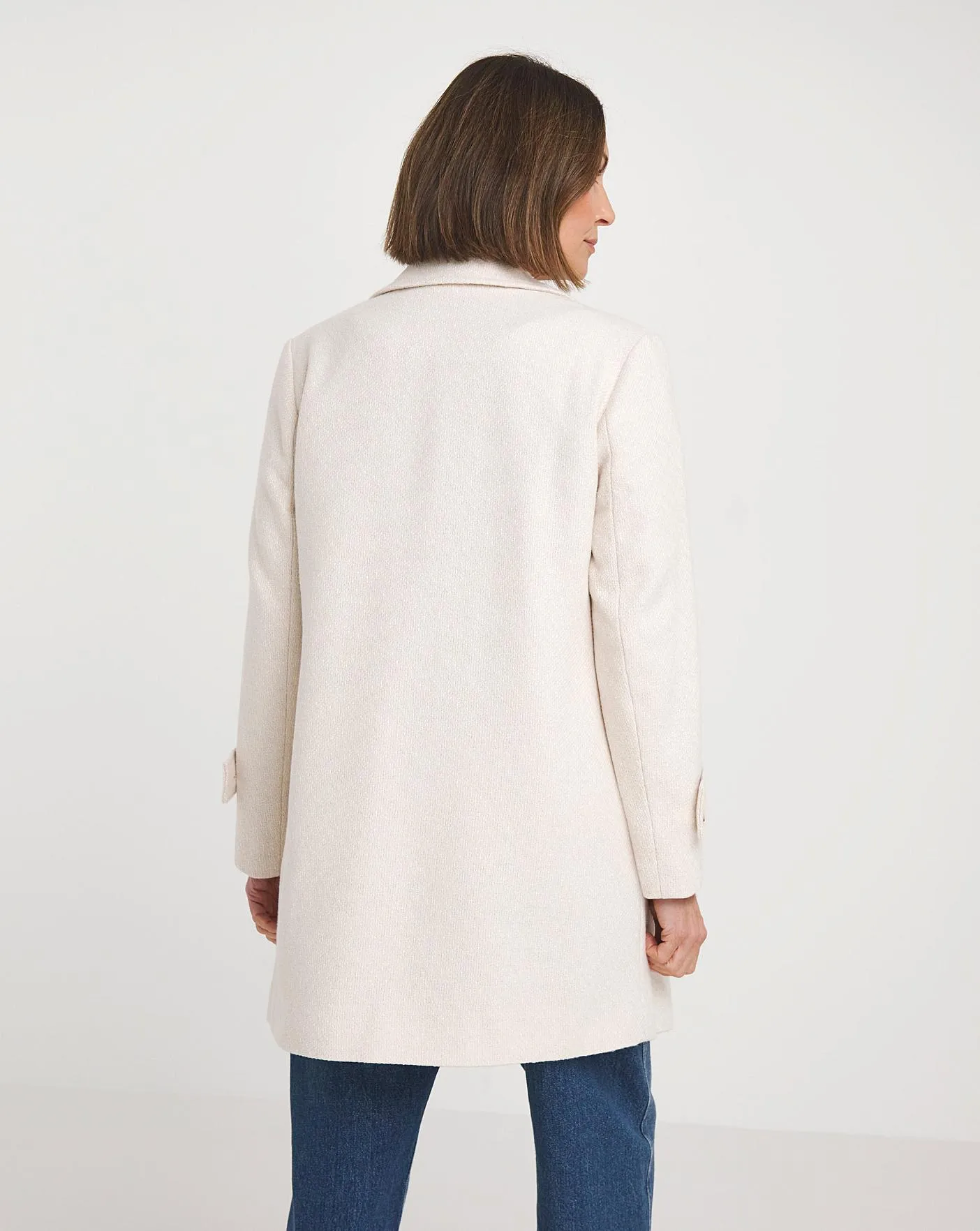 Oatmeal Textured Pea Coat