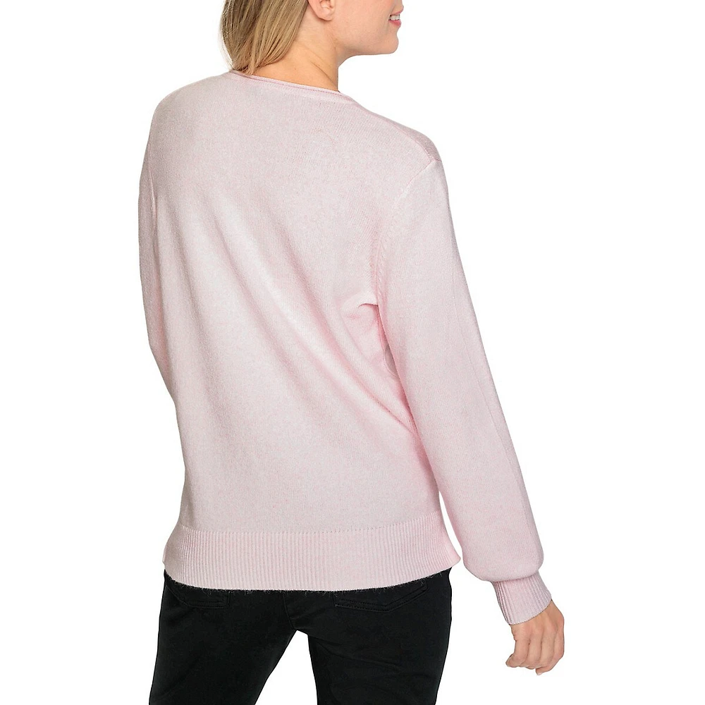 Olsen Rhinestone V-Neck Sweater