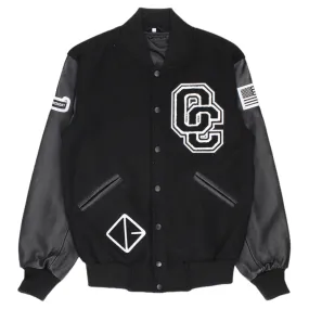 Opening Ceremony Black Leather Mix Varsity Jacket