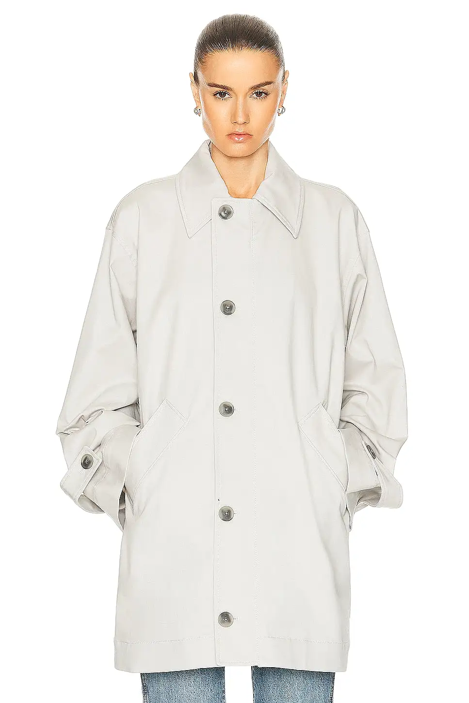 Oversized Car Coat in Stone Grey