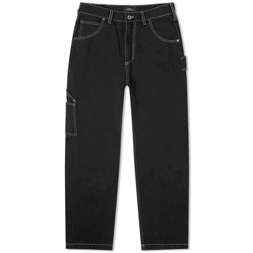 PACCBET Contrast Stitch Carpenter PantBlack