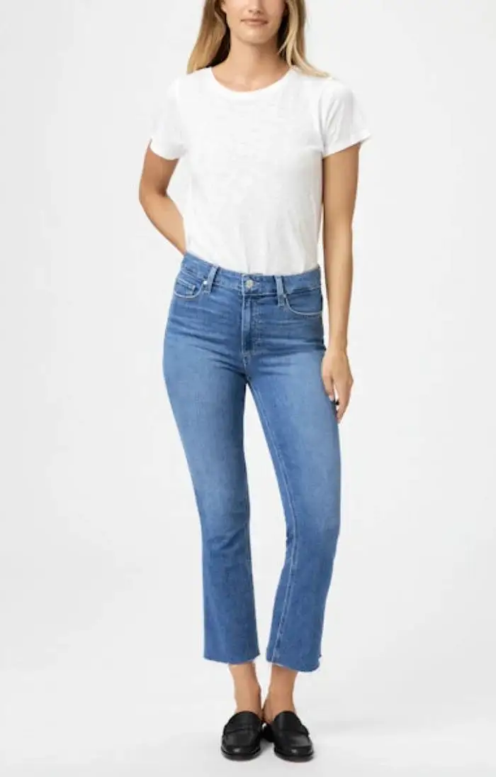 PAIGE Colette Crop Flare w/ Raw Hem - Starlet