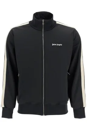 Palm Angels Contrast Band Track Jacket With Nine Words   Black