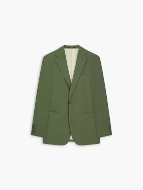 Piccadilly Linen Slim Dark Green Suit Jacket