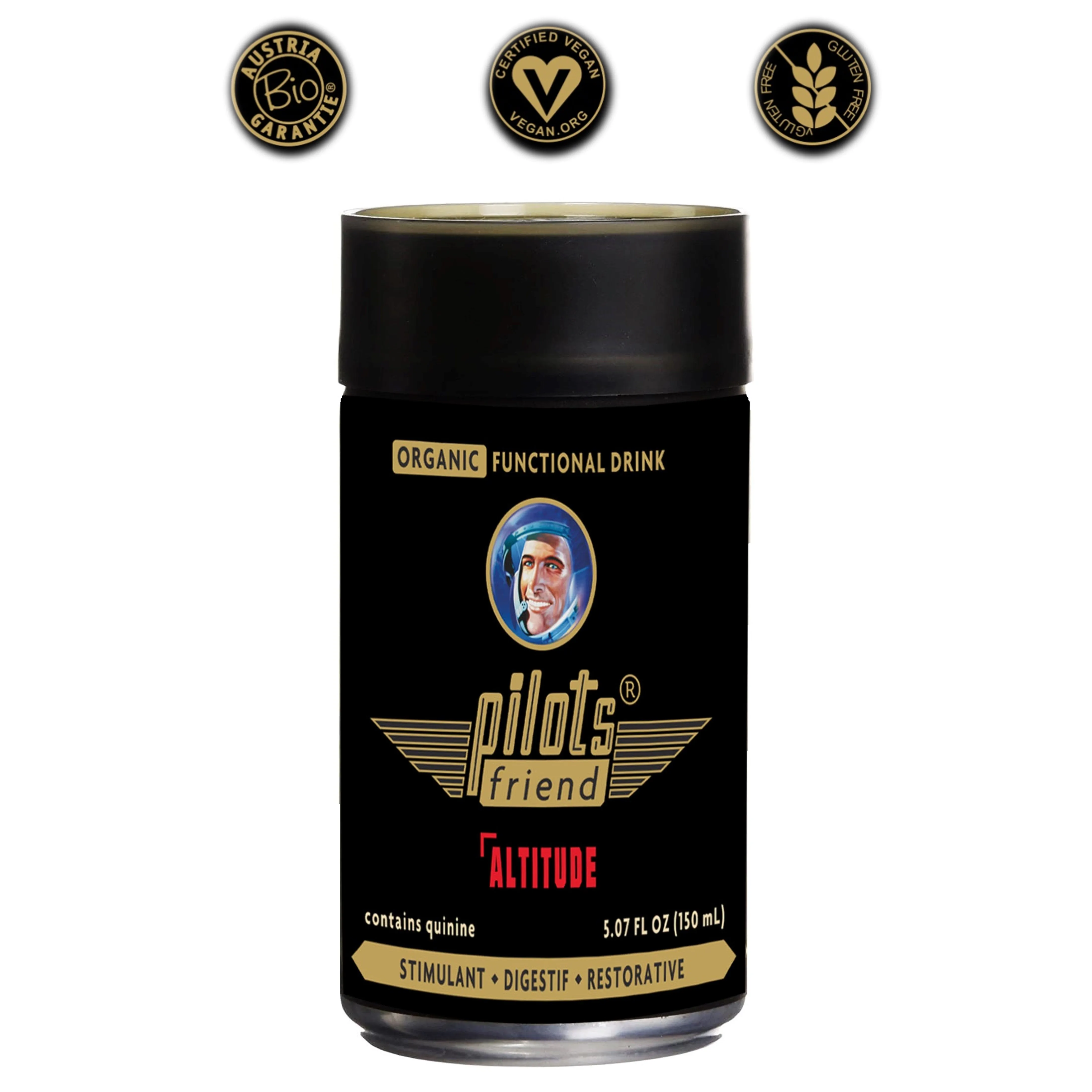 PilotsFriend Altitude Organic Functional Drink - Stimulant, Digestive and Restorative 3-in-1 Formula - All Natural, Vegan and NO