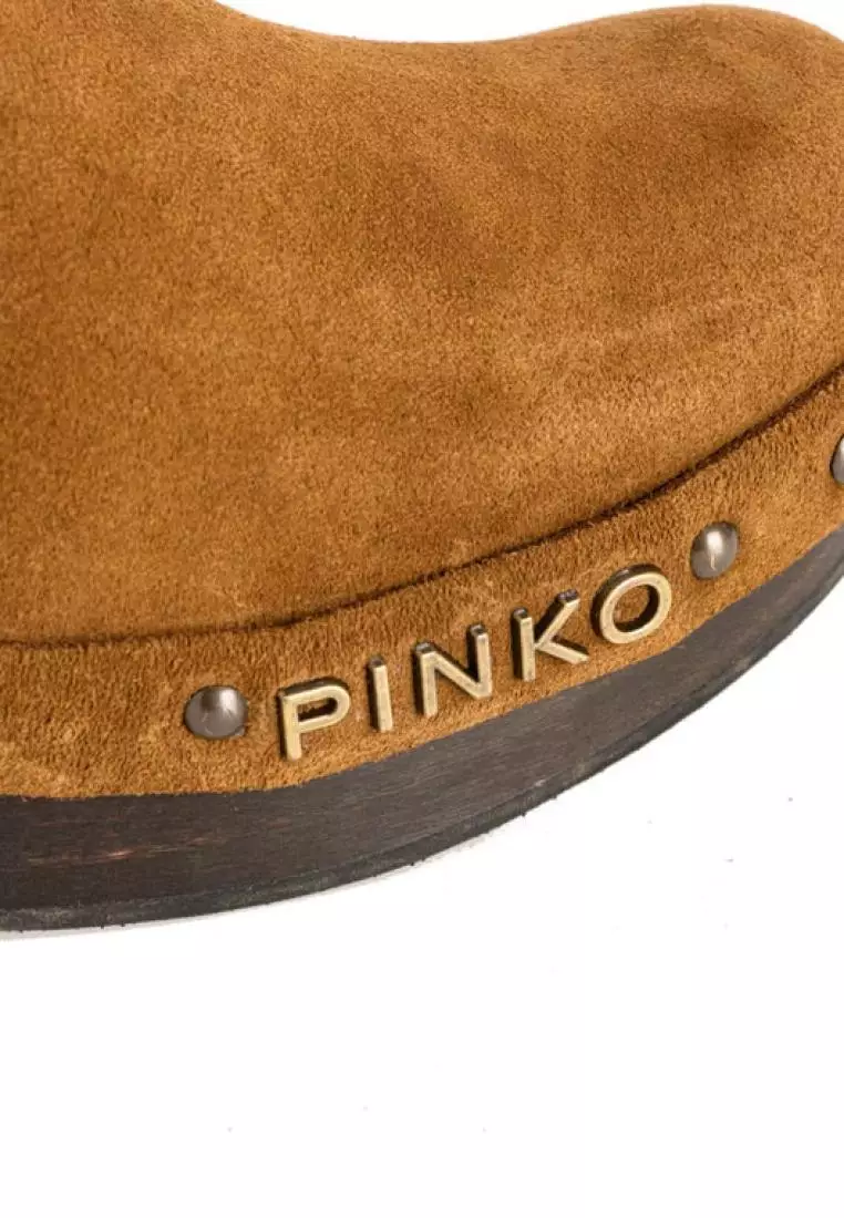 Pinko Suede and faux fur ankle boots