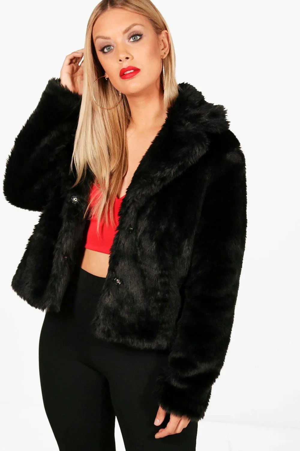 Plus Faux Fur Coat