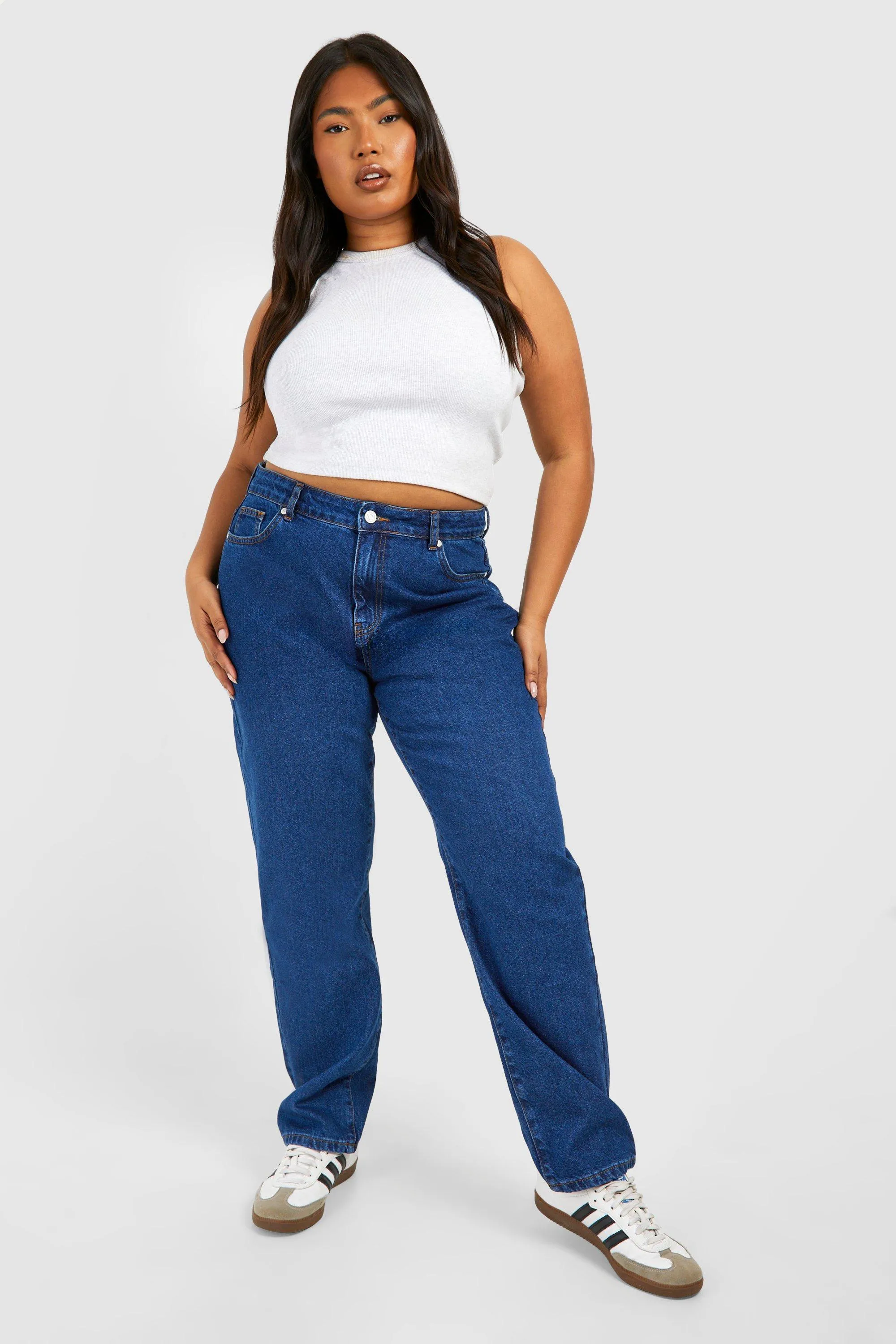 Plus Loose Fit Mom Jeans