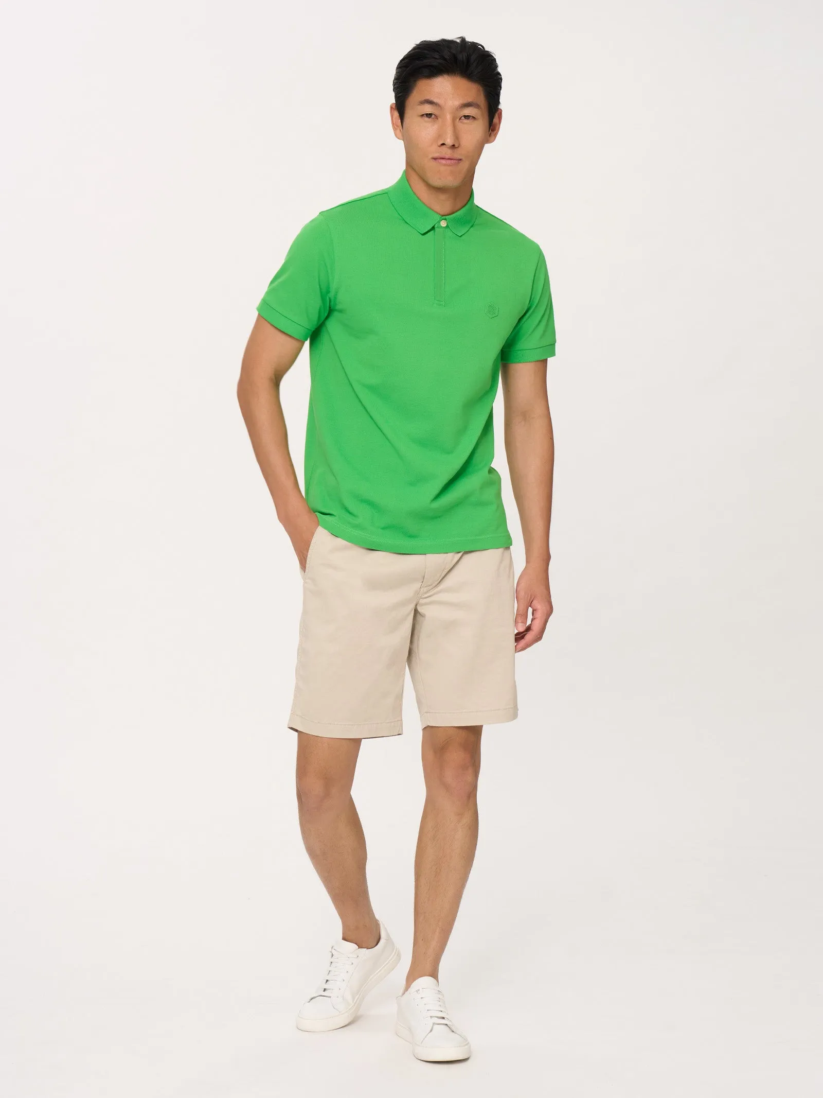 Polo in Eco Cotton Piquet Stretch - Bianco