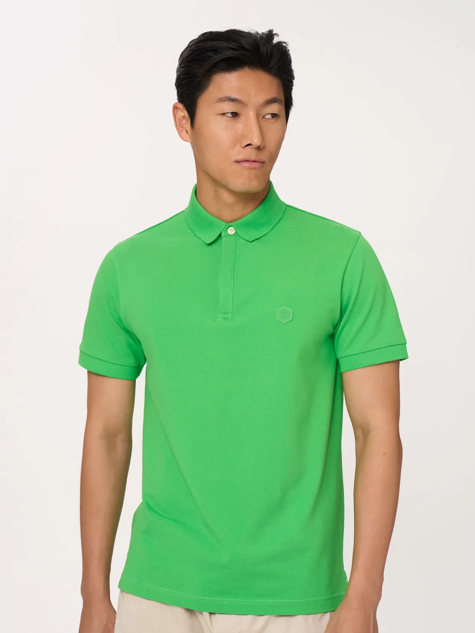 Polo in Eco Cotton Piquet Stretch - Bianco