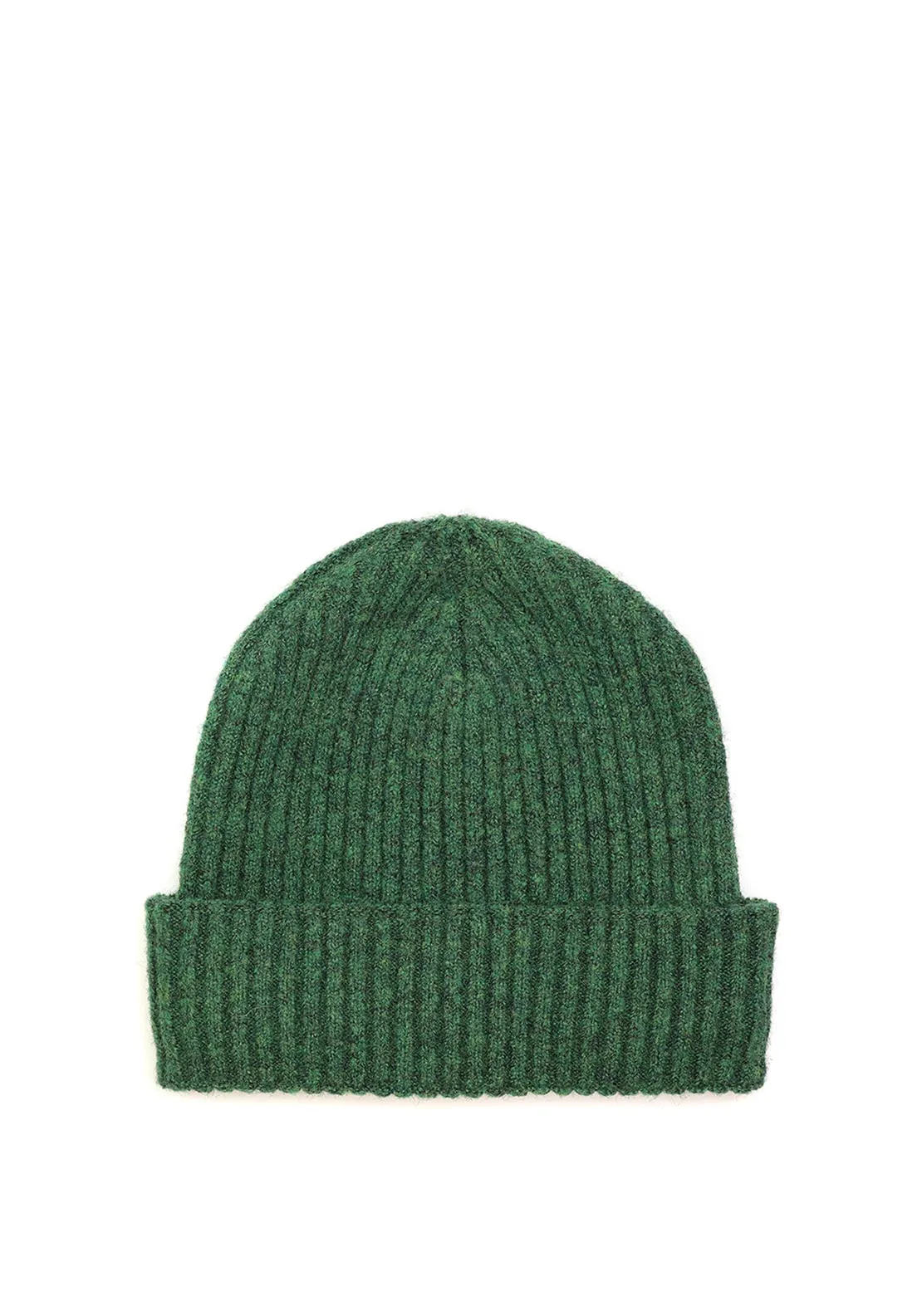 Pom Ribbed Beanie Hat, Green