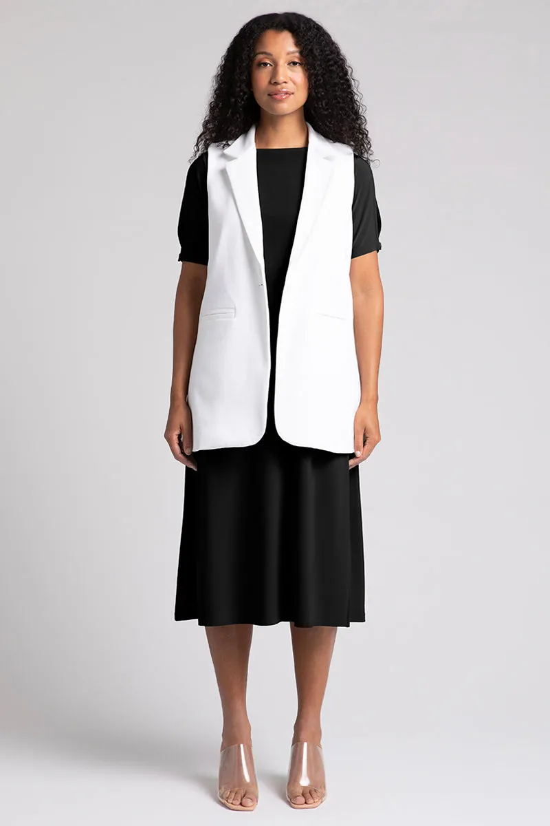 Ponte Sleeveless Jacket | White