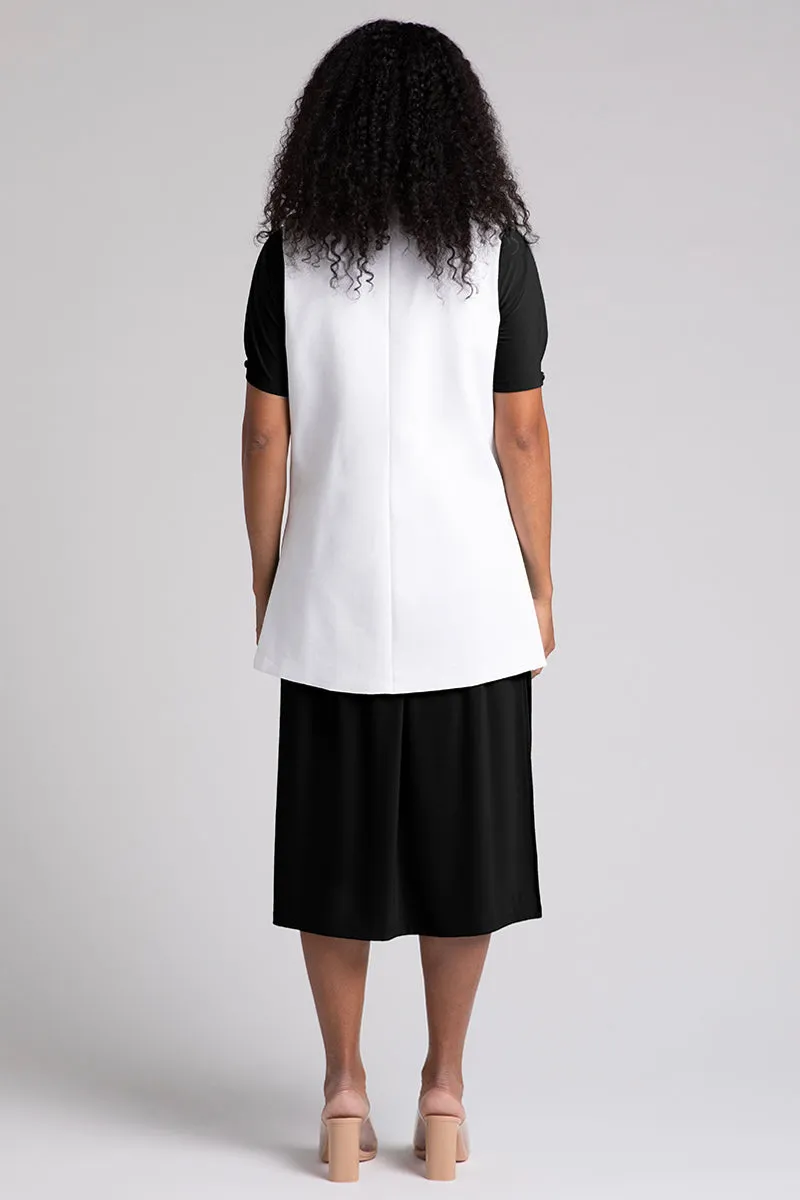 Ponte Sleeveless Jacket | White