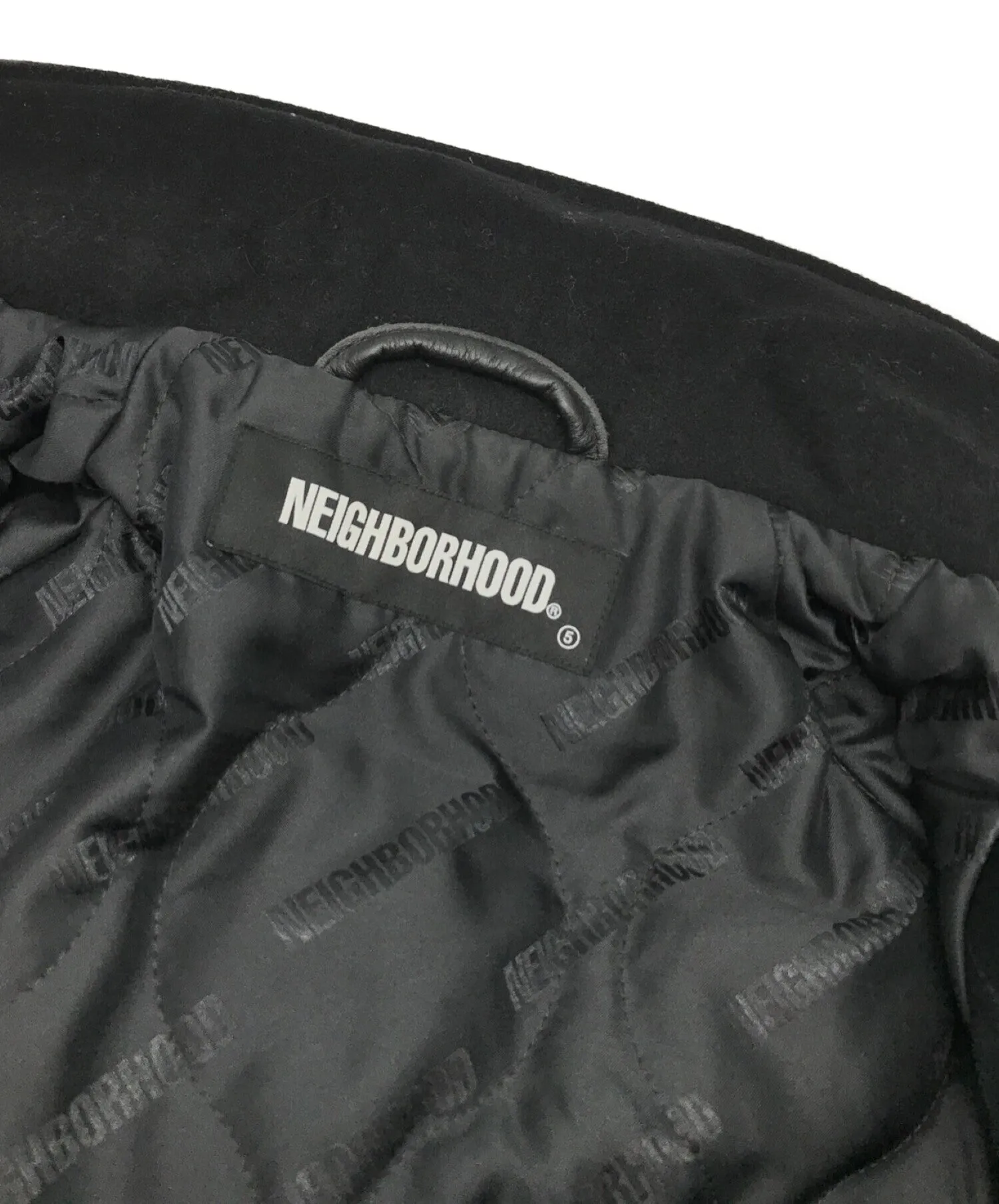 [Pre-owned] NEIGHBORHOOD club jacket stadium jacket 21AW VARSITY JACKET varsity jacket cotton jacket leather logo street oversiz