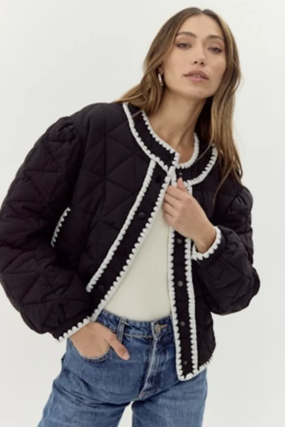 PRESTON QUILTED CONTRAST STITCHED JACKET