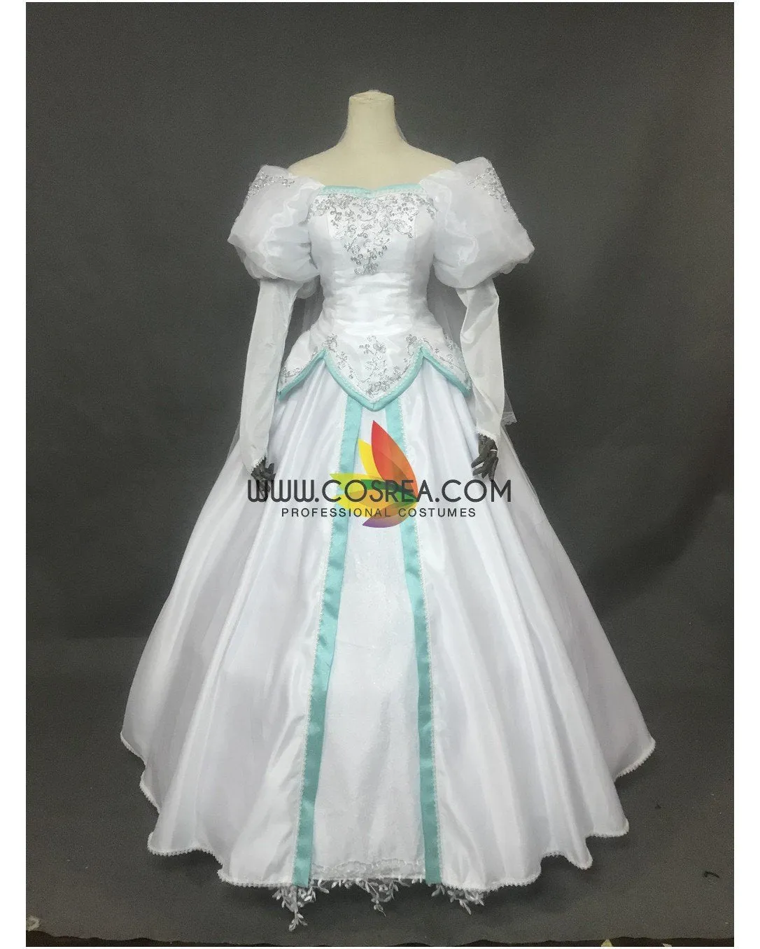 Princess Ariel Embroidered Wedding Dress Little Mermaid Cosplay Costume