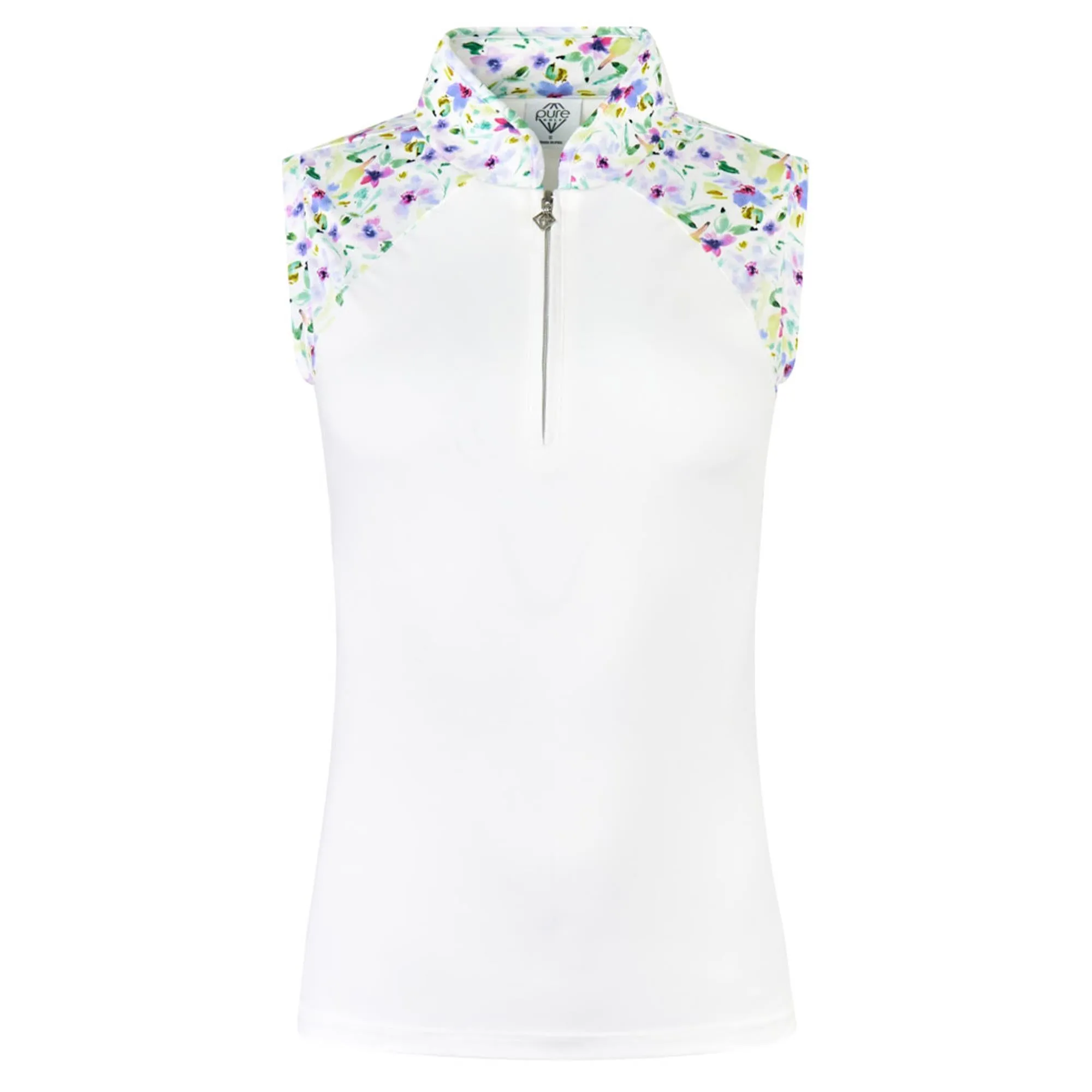 Pure Golf Freda Sleeveless Ladies Golf Polo Shirt Ethereal Bouquet