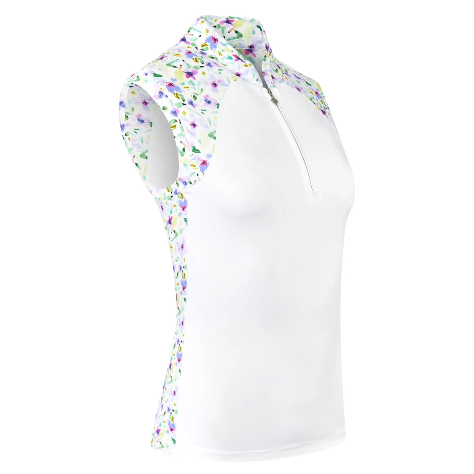 Pure Golf Freda Sleeveless Ladies Golf Polo Shirt Ethereal Bouquet