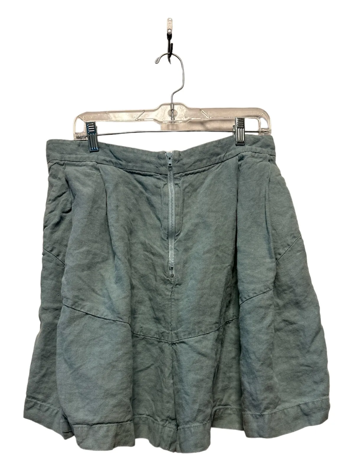 Rachel Comey Size Est L/XL Teal Linen Pockets Front Zip Shorts